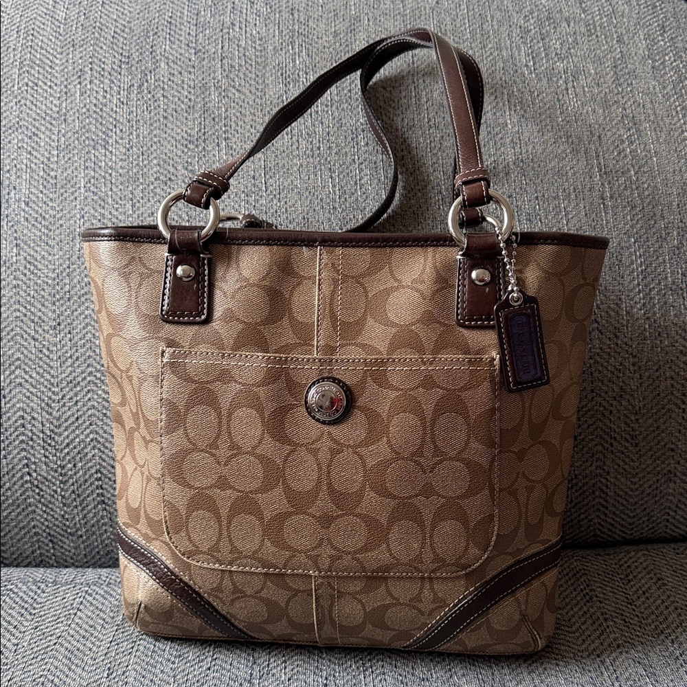 Coach Heritage Peyton Brown Tote Bag